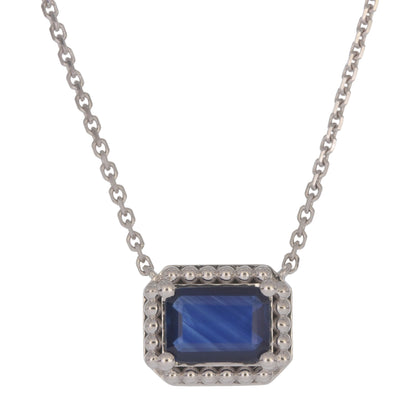 CN97471-7X5. 14K Solid Gold Octagon Gemstone Fancy Tiny Necklace
