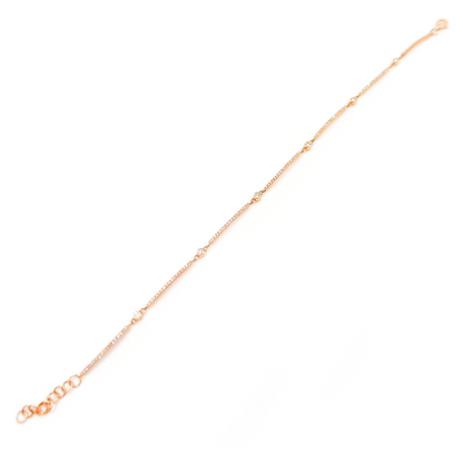 Buy 14k Solid Rose Gold Diamond Fancy Bars Bracelet