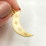 Load image into Gallery viewer, DP598. Diamond Sterling Silver Moon and Stars Pendant
