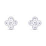 Load image into Gallery viewer, ER421142. 14K Solid Gold Diamond Flower Studs
