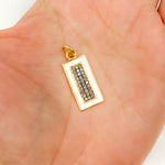 Load image into Gallery viewer, DC558A. Diamond Sterling Silver Rectangle Enamel Pendant
