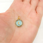 Load image into Gallery viewer, DC227A. Diamond Sterling Silver Round Moon Enamel Charm
