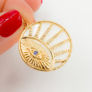 GDP462. 14K Gold Evil Eye Pendant