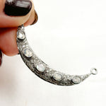 Load image into Gallery viewer, DP494. Diamond Sterling Silver Connector Moon Pendant
