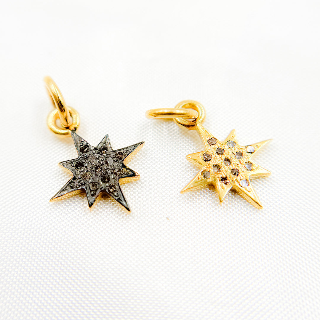 DC414. Diamond Sterling Silver Star Charm