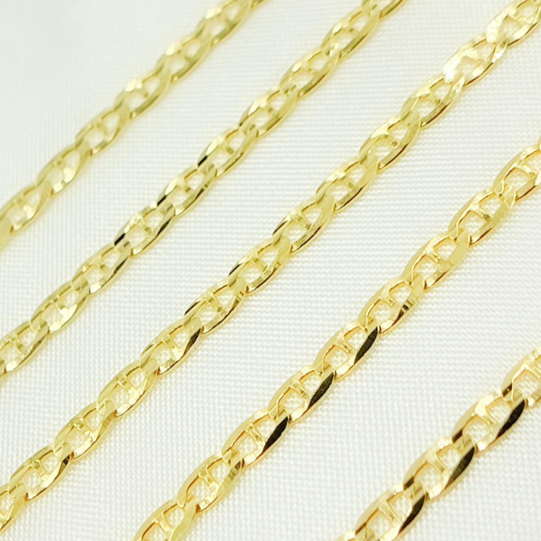 14k Solid Gold Flat Marina Link Chain. 058FLP1FGT2A9L001byFt