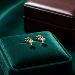 Load image into Gallery viewer, ER427136. 14k Solid Gold Diamond and Gemstone Cross Stud Earrings