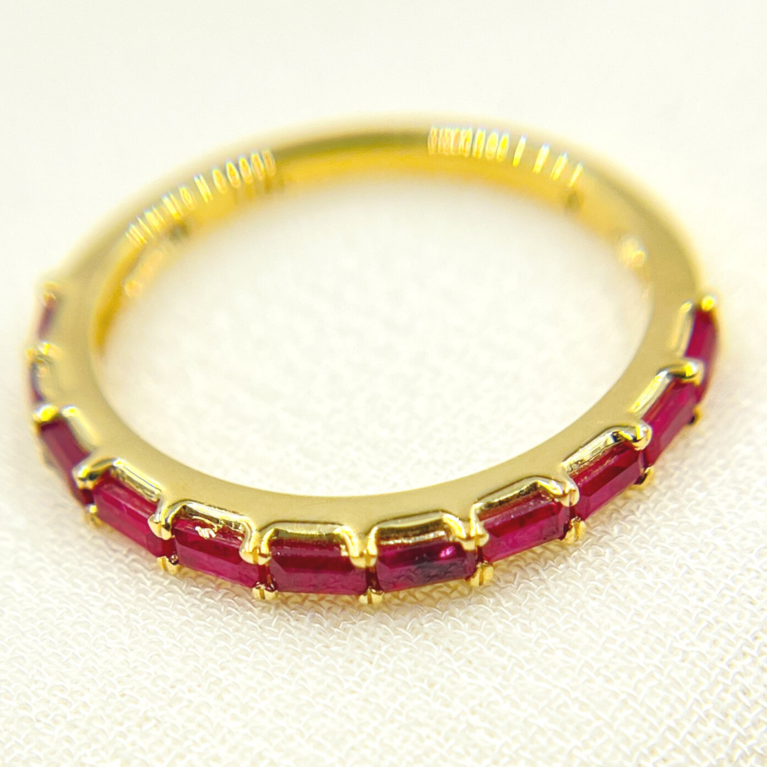 14K Solid Yellow Gold Ruby Ring. RAZ01370RU