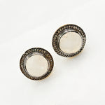 Load image into Gallery viewer, DE029. Diamond Sterling Silver Gemstone Round Studs
