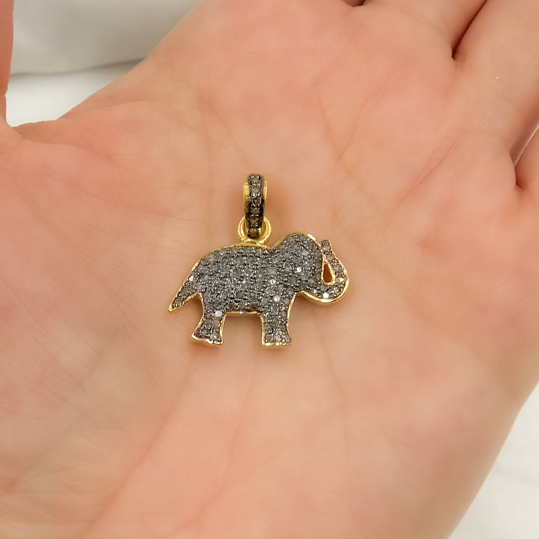 DP441. Diamond Sterling Silver Elephant Pendant