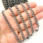 Load image into Gallery viewer, V44OX. Oxidized Sterling Silver Curb Link Chain
