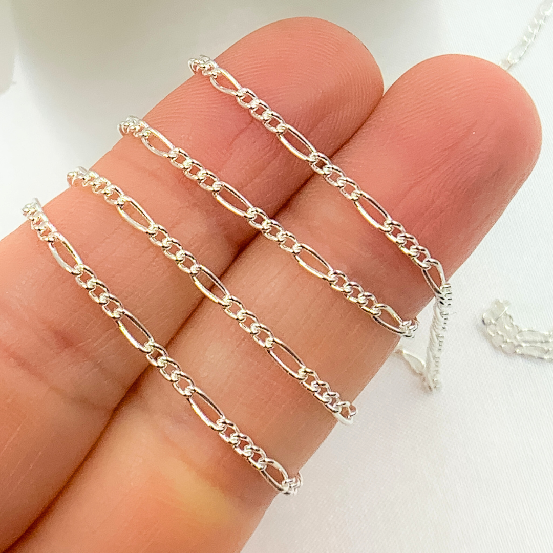 925 Sterling Silver Figaro Chain. 2031CSS