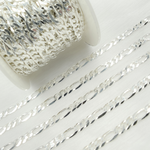 Load image into Gallery viewer, Y86SS. Sterling Silver Flat Figaro Link Chain

