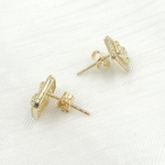 Load image into Gallery viewer, 14K Solid Gold Diamond Rectangle Earrings. OJ6527
