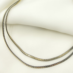 Load image into Gallery viewer, 0502213GB. Black Rhodium Sterling Silver and Gold Plated Flat Wheat Necklace
