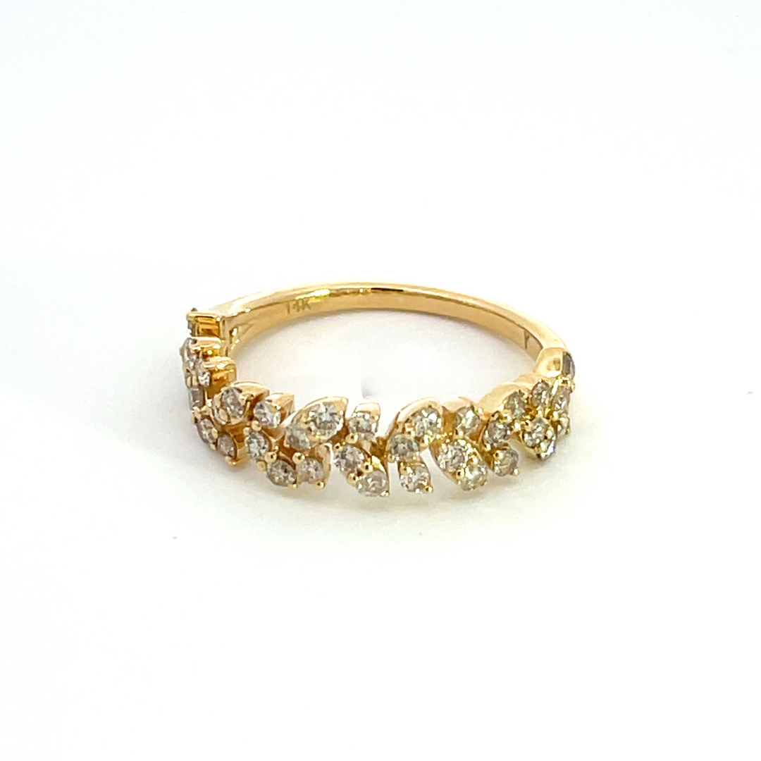 14k Solid Gold Leaves Ring. RAH00816