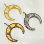 Load image into Gallery viewer, DP190. Diamond Sterling Silver Moon Pendant
