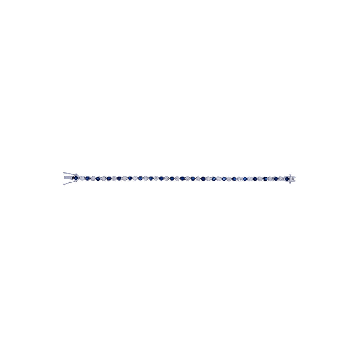 BTQ65027. 14k Solid Gold Diamond and Blue Sapphire Bracelet