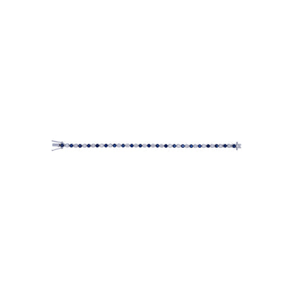 BTQ65027. 14k Solid Gold Diamond and Blue Sapphire Bracelet