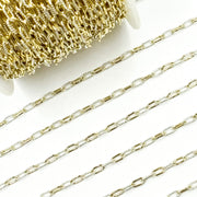 3106PZXESS+GF. 14k Gold Filled Smooth and Silver Textured Paperclip Link Chain