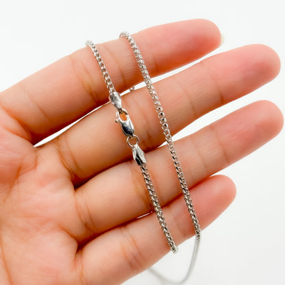 050FRDTL426WG. 14K White Solid Gold Franco Link Chain