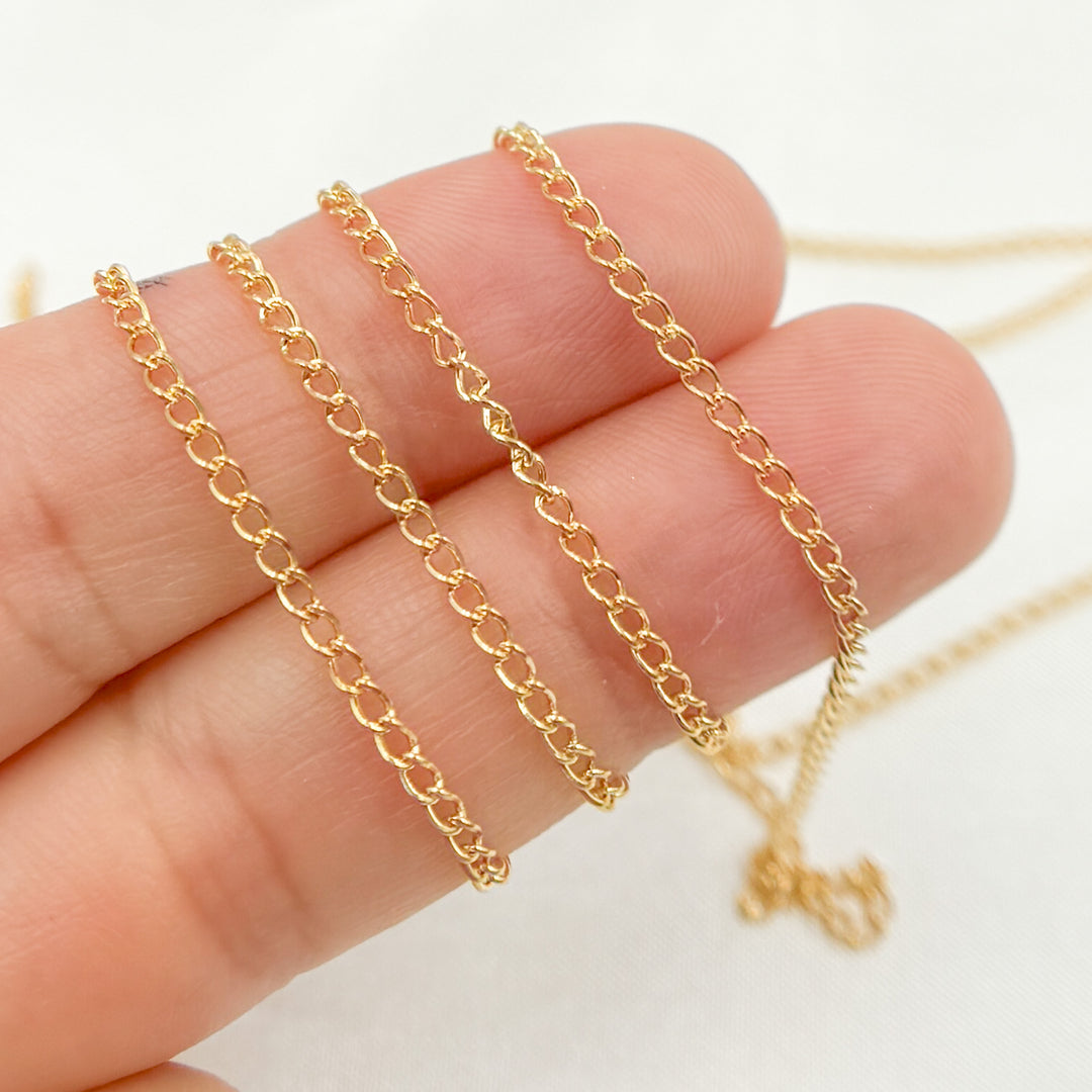 1813CGF. 14K Gold-Filled Smooth Curb Chain