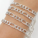 Load image into Gallery viewer, Y62SS. Sterling Silver Figaro Chain
