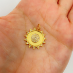 Load image into Gallery viewer, 14K Solid Gold Diamonds Sun Charm. GDP184
