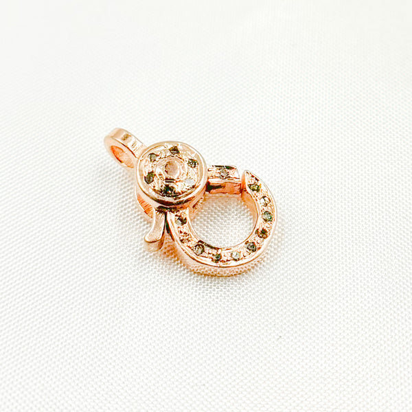 Diamond Sterling Silver Round Clasp