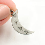 Load image into Gallery viewer, DP598. Diamond Sterling Silver Moon and Stars Pendant
