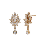Load image into Gallery viewer, DER01606. 14K Solid Gold Diamond Dangle Earrings