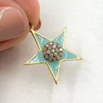 Load image into Gallery viewer, DP773A. Diamond Sterling Silver Star Enamel Pendant
