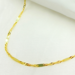 Load image into Gallery viewer, 026G2SBASIT2. 14K Solid Gold Singapore Bar Chain
