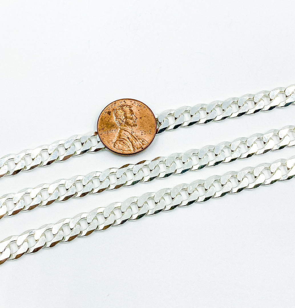 925 Sterling Silver Flat Curb Chain. Y98SS