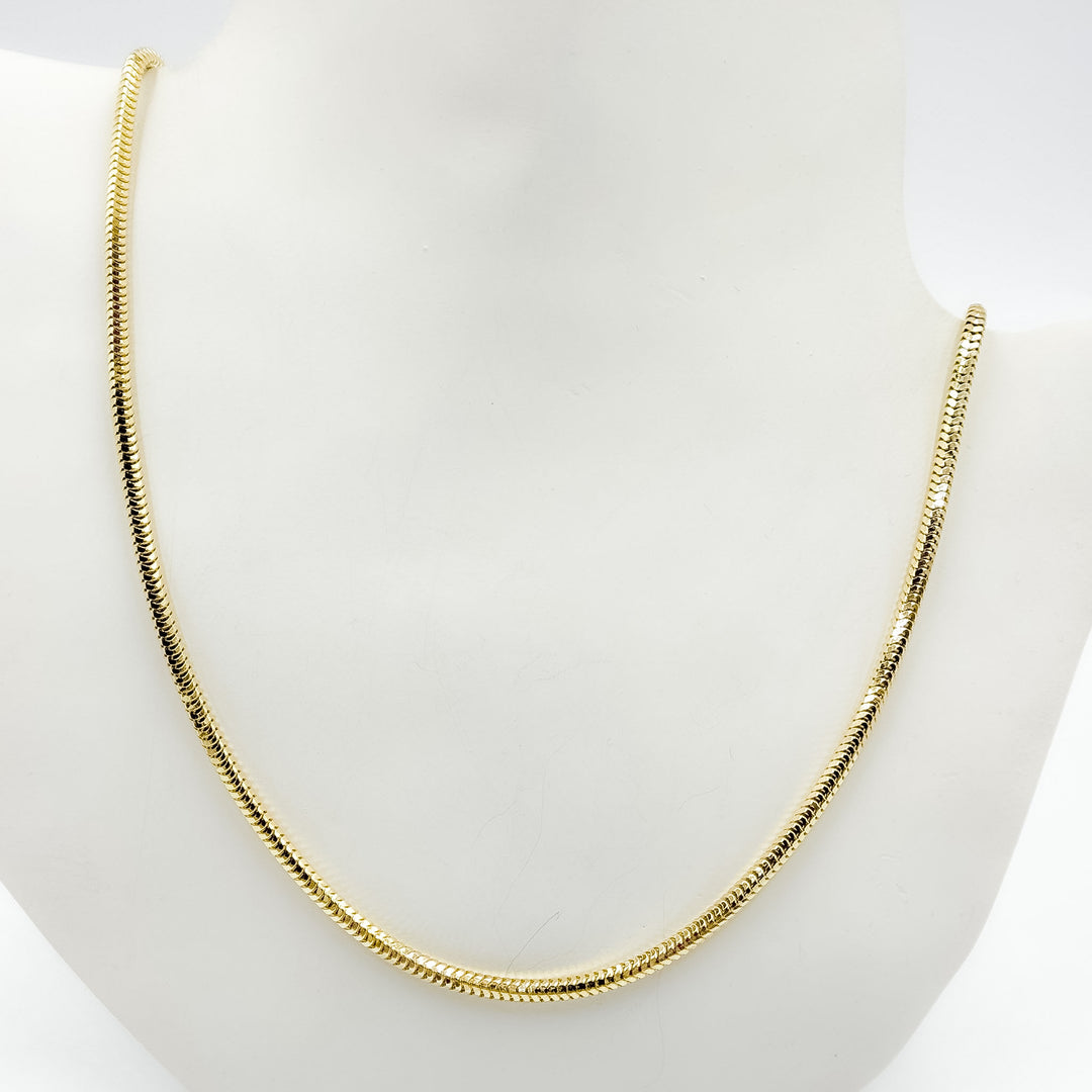 240CCTD. 14k Solid Yellow Gold Snake Necklace