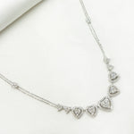 Load image into Gallery viewer, 14K Solid White Gold Diamond Hearts Necklace. NK113052
