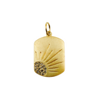 Load image into Gallery viewer, 14K Solid Gold Diamond Rectangle Shape Charm with Sun. GDP48
