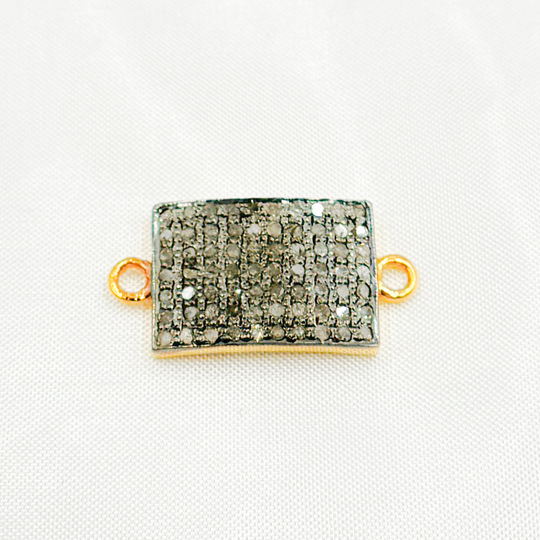 DC280. Diamond Sterling Silver Rectangle Connector