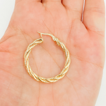 Load image into Gallery viewer, 14K Gold Twisted Hoop Earrings. GER99
