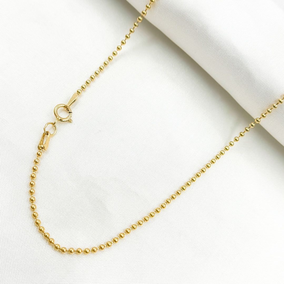 1.5BLCNecklace. 14k Gold Filled Ball Finished Necklace