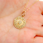 Load image into Gallery viewer, 14K Solid Gold Diamond Circle Charm. KG242
