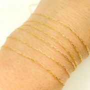 14K Solid Yellow Gold Flat Paperclip Chain by Foot