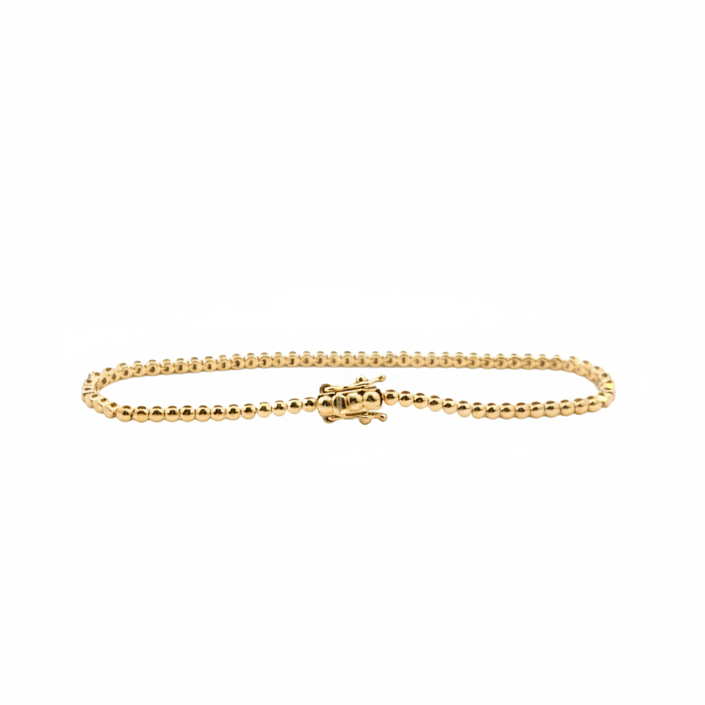 BTF65392TQ. 14k Solid Gold Diamond and Turquoise Beaded Bracelet