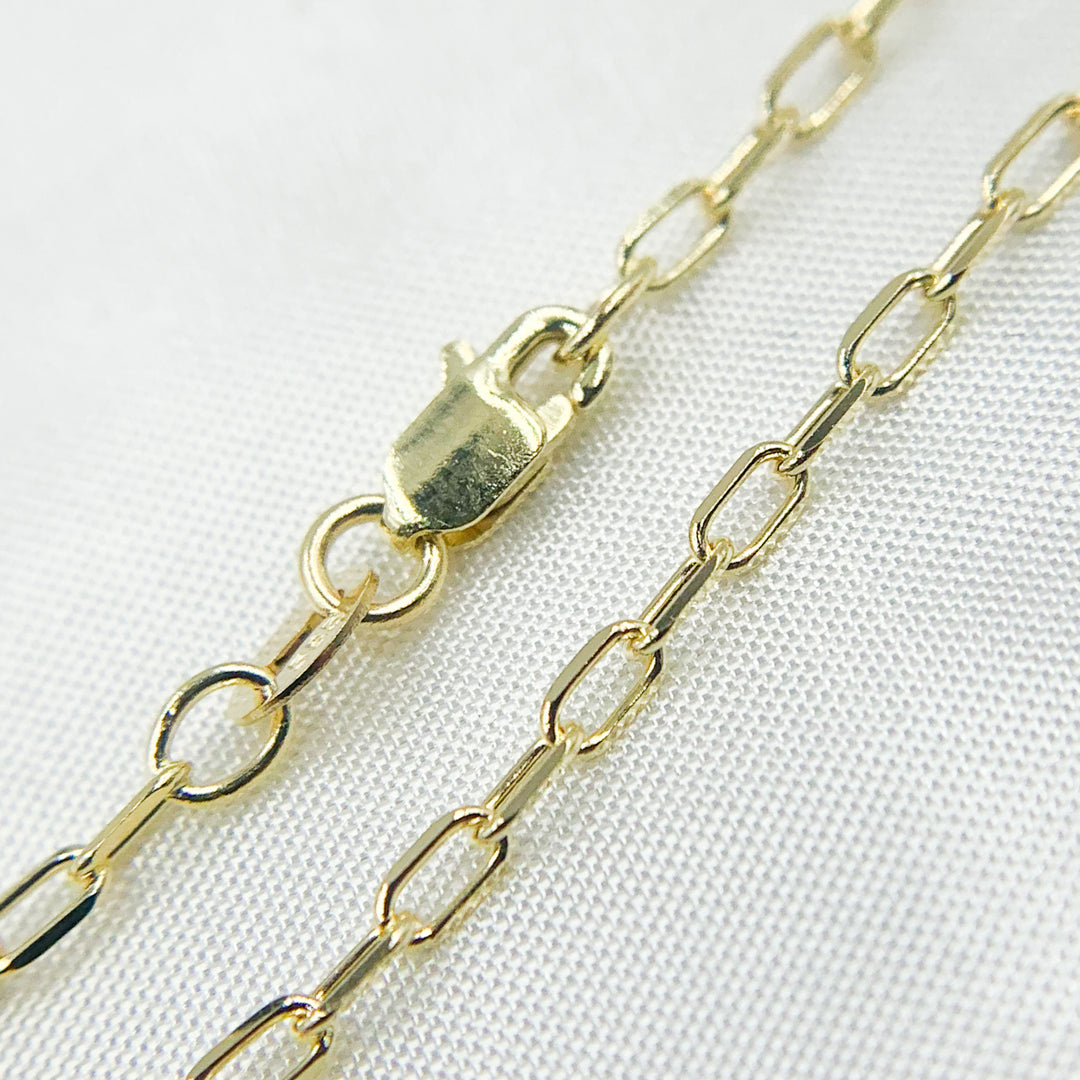 040FLCL2T5. 14K Solid Yellow Gold Diamond Cut Paperclip Necklace.