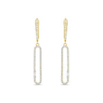 Load image into Gallery viewer, EHF56594. 14K Solid Gold and Diamonds Oval Link Dangle Earrings