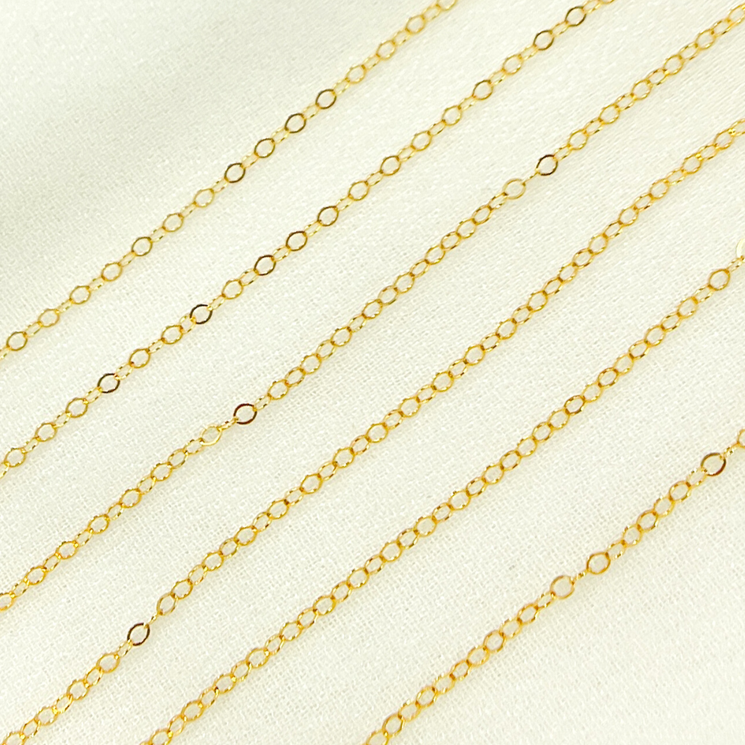 14k Gold Filled Flat Cable Chain. 1020FGF