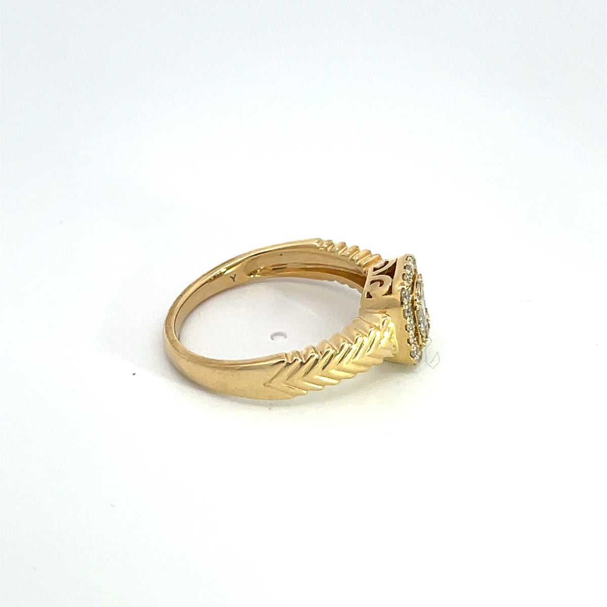 14k Solid Gold Diamond Statement Ring.