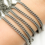 X21OX. Oxidized Sterling Silver Curb Chain