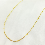 Load image into Gallery viewer, 14k Solid Gold Smooth Paperclip &amp; Diamond Cut Oval Link Finished Necklace. 035FV84
