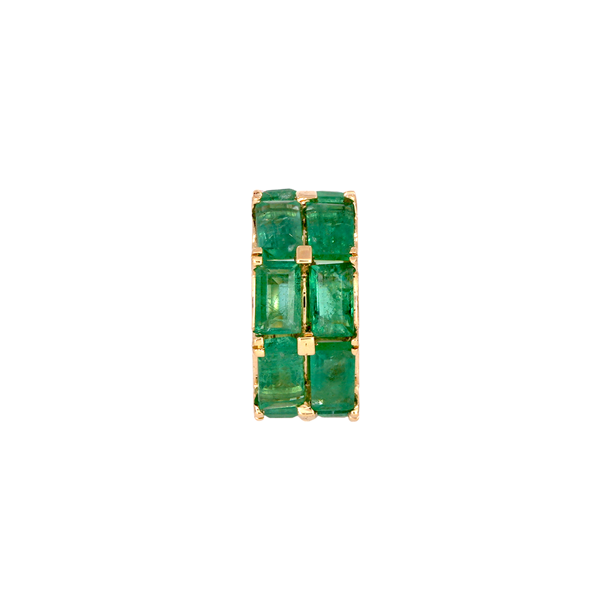 14K Solid Gold Baguette Shape Natural Gemstone